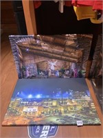 MANGER SCENE AND PITTSBURGH SCENES ON CANVAS BY