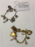 (2) Vintage Antique Charm Bracelets