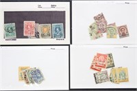 Worldwide Stamps on Dealer Cards and Pages, includ