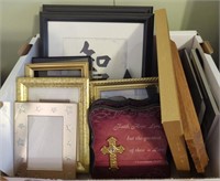 Box lot of frames and pictures