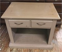 Painted Solid Wood 2 Drawer Night Stand