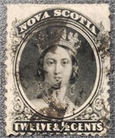 Nova Scotia 1860 Victoria 12&1/2 Cents Stamp #13
