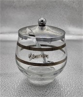 Glass Sugar Bowl, Sweet & Low Vintage Jar