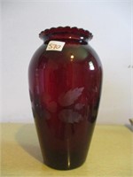 Cranberry cornflower glass.