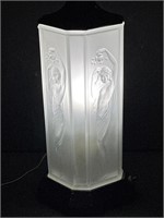 AMAZING ART DECO TIFFIN GLASS NUDE PARLOR LAMP