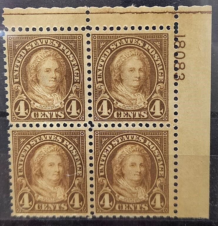 US Stamps - 636 - Plate Block Of 4 - Mint