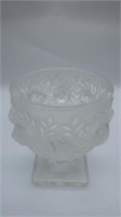 Lalique 'Elizabeth' footed crystal vase