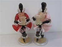Pair of Venetian glass Blackamoor figures