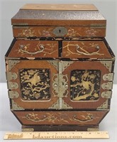 Asian Lacquer Jewelry Sewing Work Box
