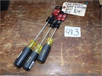 3 Ace Straight Blade Screwdrivers NEW