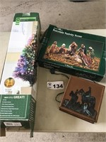 CHRISTMAS TREE, NATIVITY SCENE