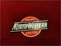 Chicago & North Western System train metal sign. E