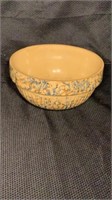 Antique Molded Stoneware Mixing Bowl in Spongeware