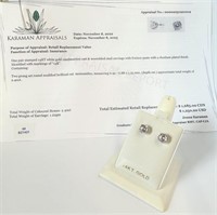 14K Gold Moissanite Earrings  2.40 ct.