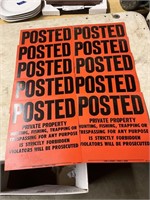 10- "Posted Private Property" signs, new old stock