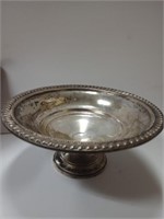 Unmarked possible weighted silver footed bowl