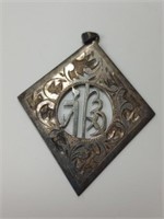 Sterling silver pendant 1 1/2"