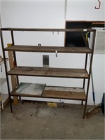 Metal Rack- Wood Shelves- Sizes in pics