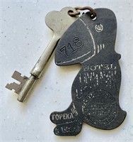 1939 Hotel Jayhawk room key and fob