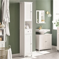 Haotian FRG236-W,White Tall Bathroom Storage Cabin