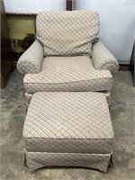 Patterned Fabric Upholstered Lounge Arm Chair