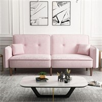 JASMODER 75" Modern Pink Velvet Medium Sofa