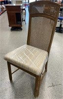 Cane Back Dining Chair w/Upholstered Seat
