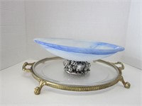 DECORATIVE BOWL AND GLASS TRAY