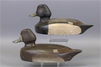 Pair of Bluebill Duck Decoys by Unknown Carver,