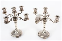 Pair of Silver Plate Five Light Candelabra,