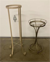 (2) Tall Metal Plant Stands