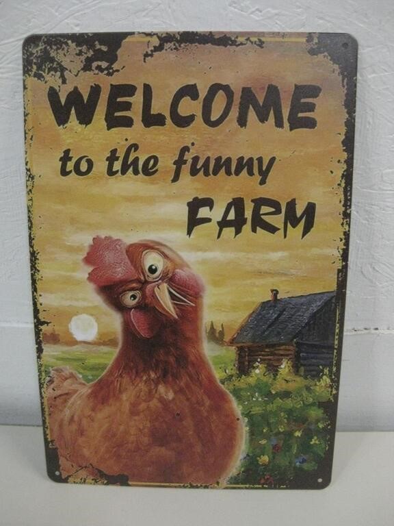 Metal Welcome To The Funny Farm Sign See Info