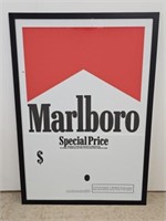 FRAMED MARLBORO SIGN - 33" X 49'