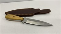 Fixed blade boot knife with sheath