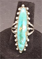 (XX) Turquoise Sterling Silver Ring (Size 6.5)