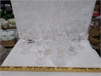 Mixed Clear Glass Wine Glasses Lot
