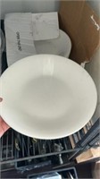 Box of white glass dishes 
Size 10 inch