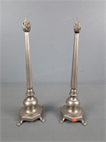 2 Pc Metal Flame Obelisks