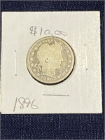 1896 Silver barber Quarter coin