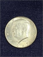 1967 Kennedy coin half dollar 40% silver