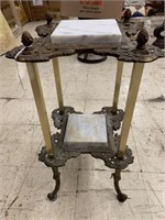 ORNATE FRENCH TWO TIER METAL AND MARBLE PLANT