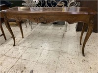 CARVED FRENCH STYLE ENTRY TABLE - 27 in x 54 in x