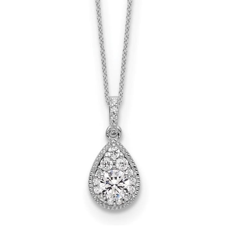 14k Teardrop Lab Grown Diamond Necklace