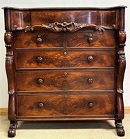 STUNNING 1840'S SIX DRAWER EMPIRE CHEST - CLEAN