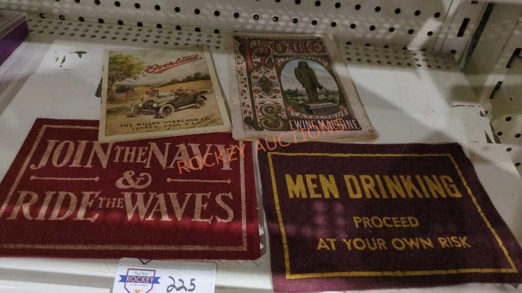 Vintage magazines and small banners( one banner