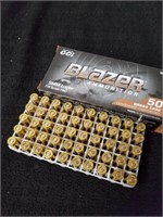 Blazer ammunition 50 brass case Centerfire 9 mm