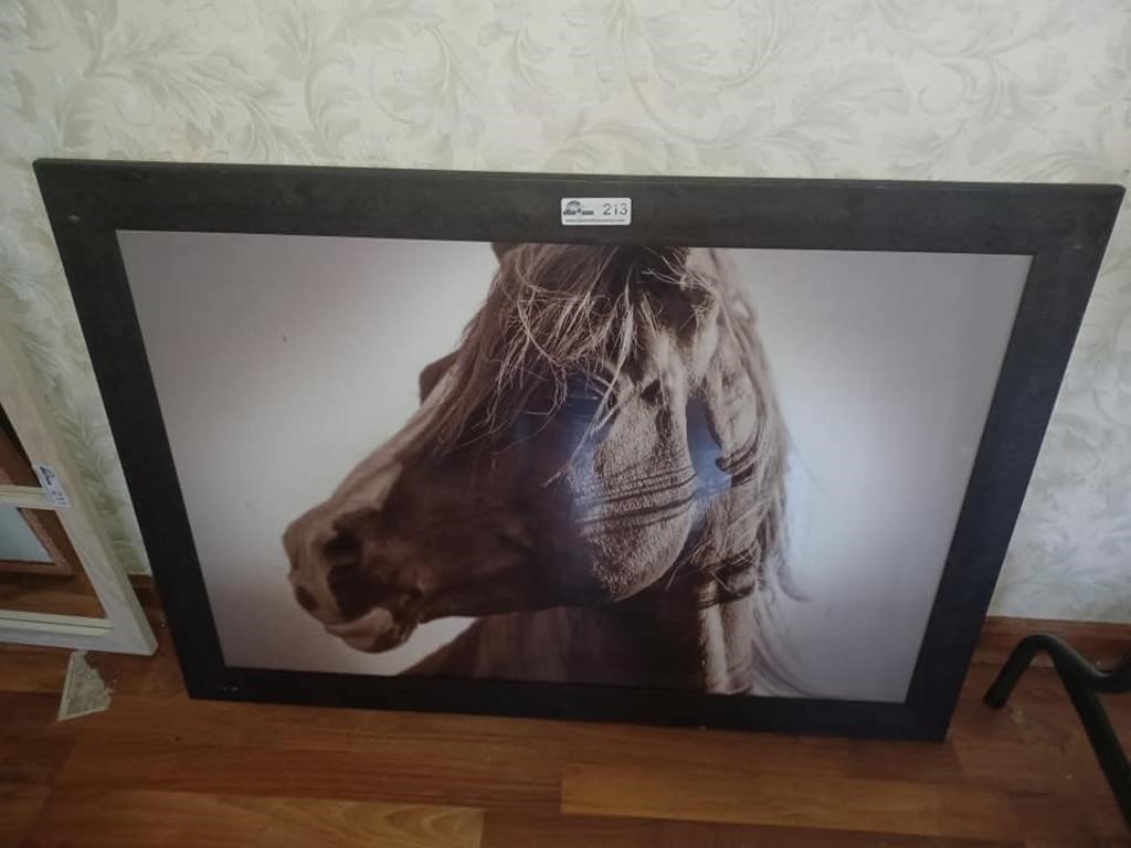 Large Black framed horse print