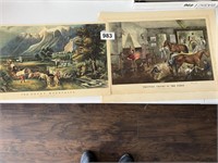 Set of 2 Currier & Ives lithographs (2x bid)