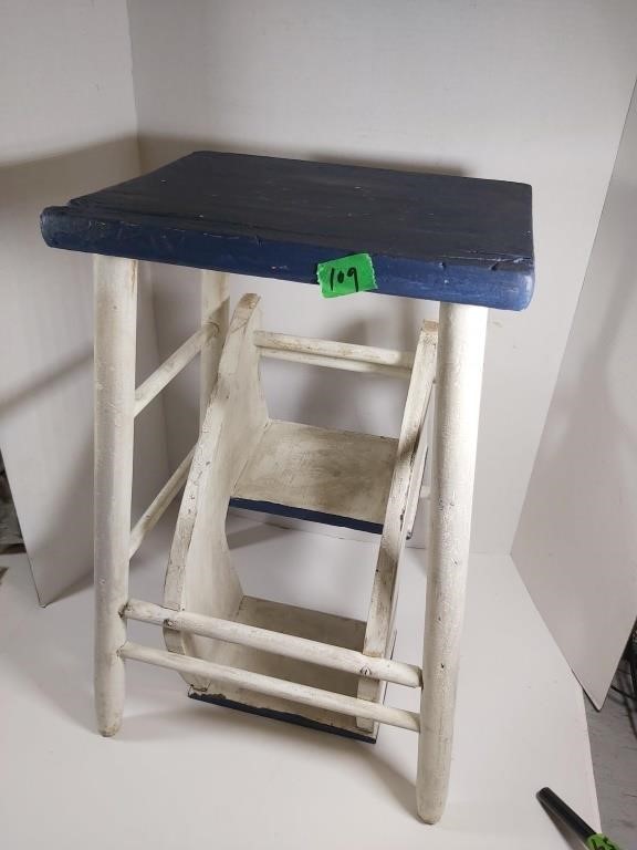Old wooden step stool