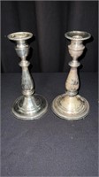 Pair, Sterling Silver Weighted Candlesticks, 9"h
